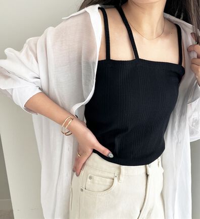 GeeRA（ジーラ）の「３ストラップランダムリブキャミソール（タンクトップ・キャミソール）」