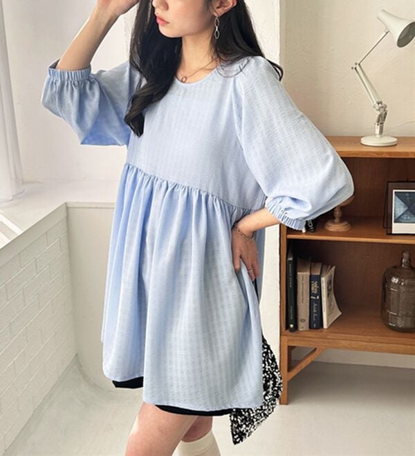 GeeRA（ジーラ）の「前後２ＷＡＹチェックペプラムチュニック（チュニック）」｜詳細画像