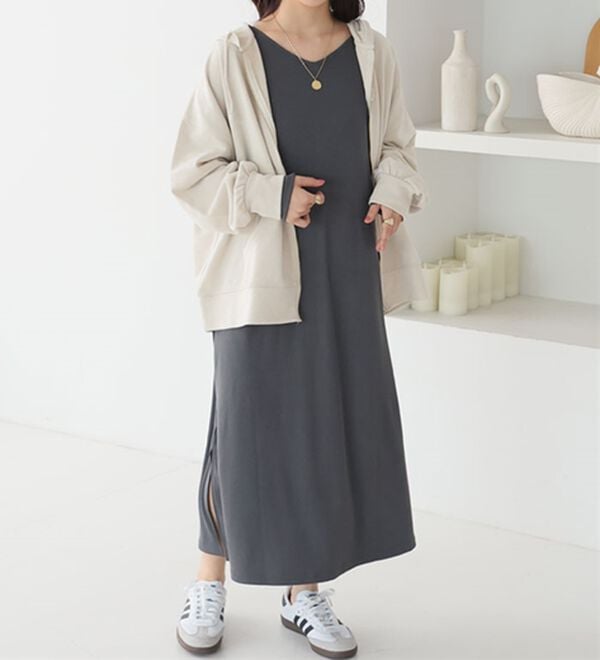 A HAPPY MARILYN（アハッピーマリリン）の「【大きいサイズ】【Ｌ～８Ｌ】スッキリ着痩せワンピース【エブリデイＲｉｂ】（カットソーワンピース）」｜詳細画像