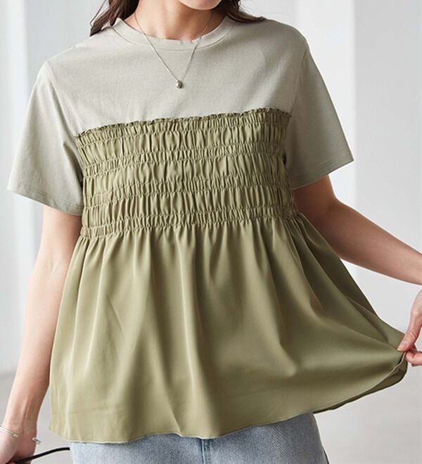 RANAN（ラナン）の「ひんやり！ビスチェ重ね着風Ｔシャツ（カットソー）」｜詳細画像
