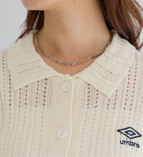 Viola e Viola（ヴィオラ エ ヴィオラ）の「【アンブロ】透かし編みポロカーディガン（ニットカーディガン）」｜詳細画像