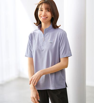 BELLUNA（ベルーナ）の「＜ＥＬＬＥ　Ａｃｔｉｖｅ＞総柄ハーフジッププルオーバー（カットソー）」