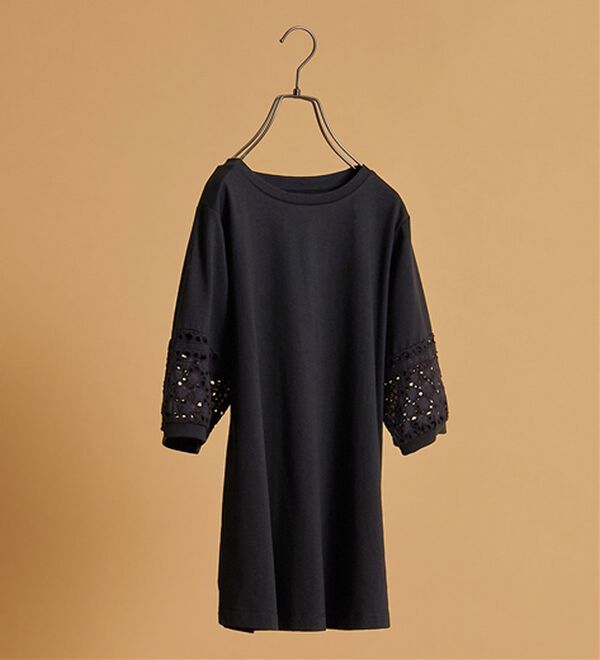 BELLUNA（ベルーナ）の「袖レース切替デザインプルオーバー（カットソー）」｜詳細画像