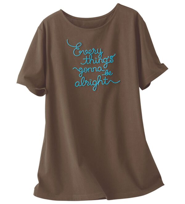 BELLUNA（ベルーナ）の「一枚で着映えるデコラＴ（Tシャツ）」｜ブラウン(ロゴ)