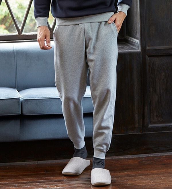 「＜シンプル＆プラス＞裏起毛スウェット上下セット（メンズルームウェア）」｜詳細画像