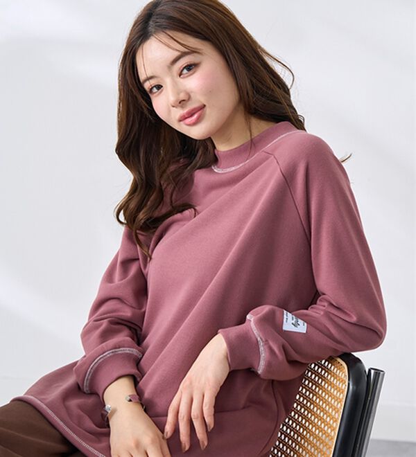 BELLUNA（ベルーナ）の「華奢見せ！しっかり綿混裏毛素材トレーナー（トレーナー・スウェット）」｜詳細画像