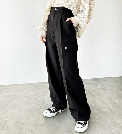GeeRA（ジーラ）の「タックワイドストレートカーゴパンツ（フルレングスパンツ）」