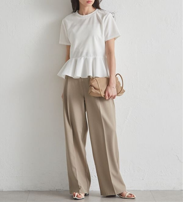 RANAN（ラナン）の「【ひんやり・ＵＶ】異素材切替ペプラムプルオーバー（カットソー）」｜詳細画像