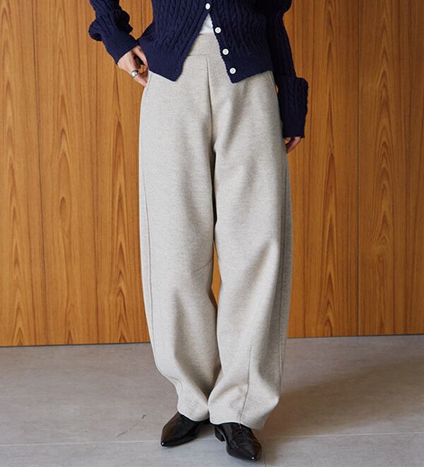 RANAN（ラナン）の「フェイクウールバレルレッグカーブパンツ（フルレングスパンツ）」｜詳細画像