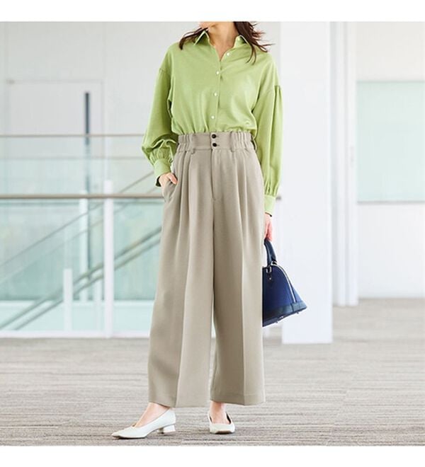 RANAN（ラナン）の「【２点セット】洗える！ショートジャケット&ハイウエストワイドパンツセットスーツ（その他スーツ）」｜詳細画像