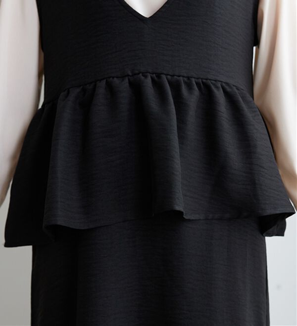 BELLUNA（ベルーナ）の「体型カバー！ペプラムジャンパースカート（ジャンパースカート）」｜詳細画像