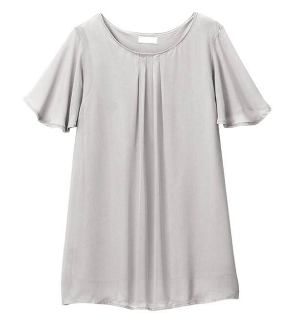 alotta（アロッタ）の「【接触冷感】インナー付シフォンタックチュニック（チュニック）」｜ライトグレー