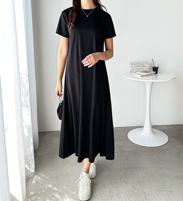 GeeRA（ジーラ）の「【接触冷感】フレアーシルエットロングワンピース（ロングワンピース）」｜詳細画像