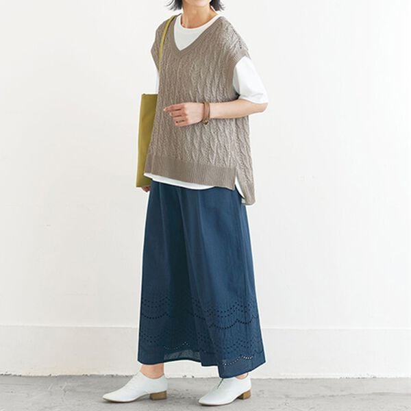 BELLUNA（ベルーナ）の「カットレースガウチョパンツ（ワイドパンツ・ガウチョ）」｜詳細画像