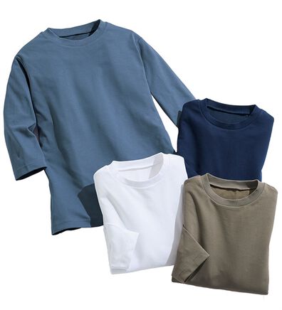 「ヒミツは裏メッシュ！さらさら７分袖Ｔシャツ（メンズＴシャツ）」