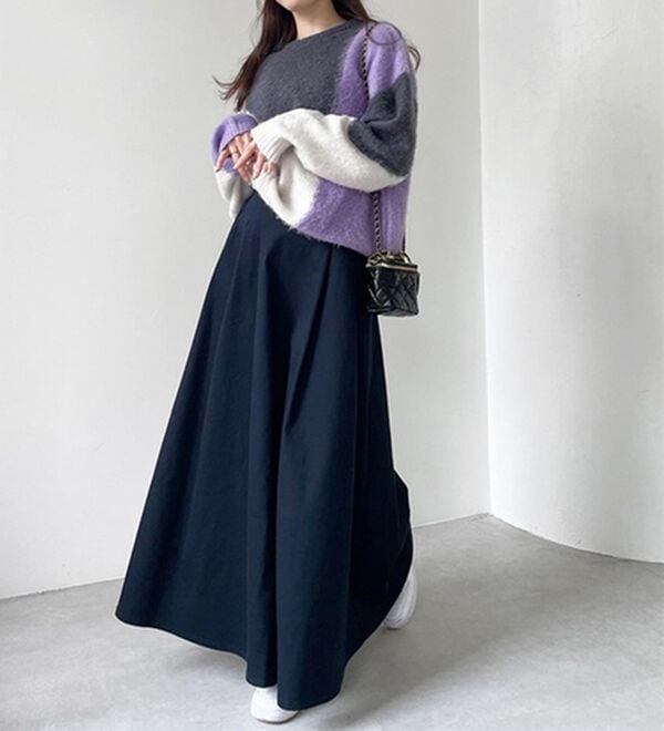 RANAN（ラナン）の「カラーブロッキングニットプルオーバー（ニット・セーター）」｜詳細画像