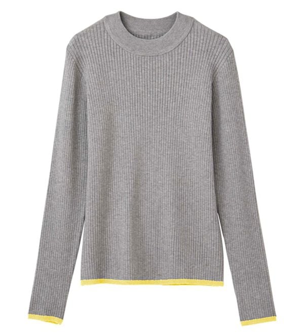 GeeRA（ジーラ）の「袖口ボタン配色ハイネックリブニット（ニット・セーター）」｜詳細画像