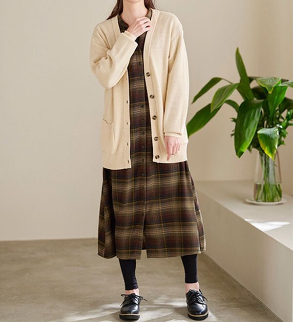 BELLUNA（ベルーナ）の「ハピネスコットン１００％あぜ編カーディガン（ニットカーディガン）」｜詳細画像