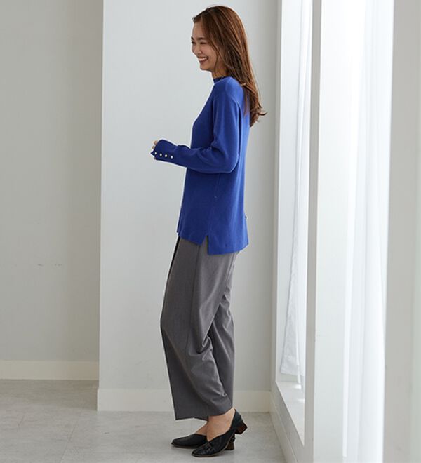 BELLUNA（ベルーナ）の「もちもち袖ボタンニットプルオーバー（ニット・セーター）」｜詳細画像