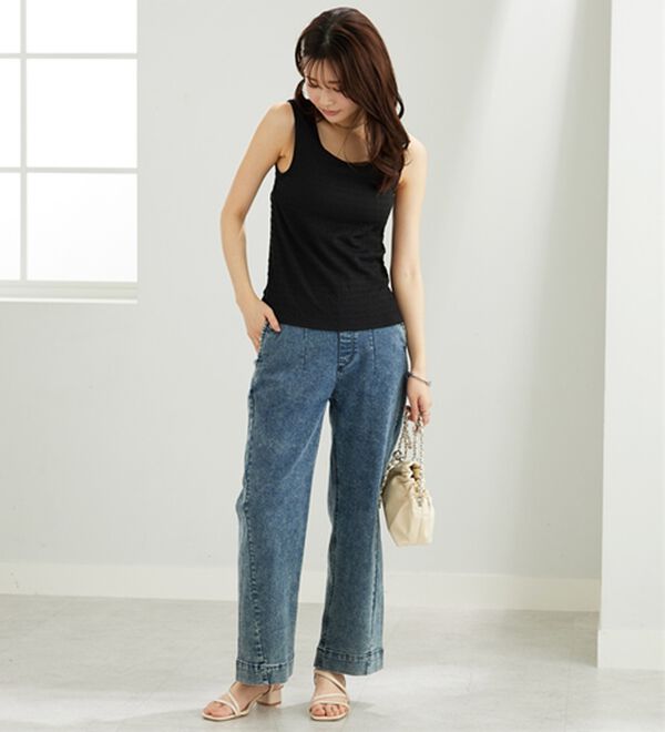 BELLUNA（ベルーナ）の「ジャカード素材カップ付タンクトップ（タンクトップ・キャミソール）」｜詳細画像