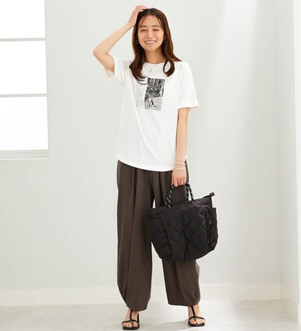 BELLUNA（ベルーナ）の「綿１００％着映えネコ柄プリントＴシャツ（Tシャツ）」｜詳細画像