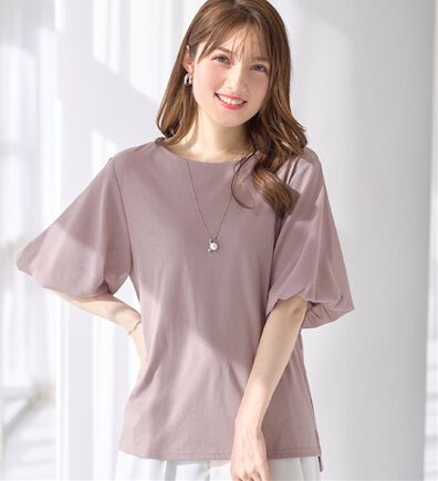 alotta（アロッタ）の「袖異素材バルーンＴシャツ（カットソー）」