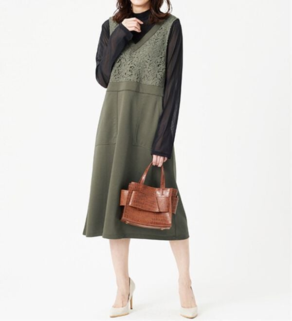 BELLUNA（ベルーナ）の「【Ｌａｇｒｉｌｕａ】レース使いジャンパースカート（ジャンパースカート）」｜詳細画像