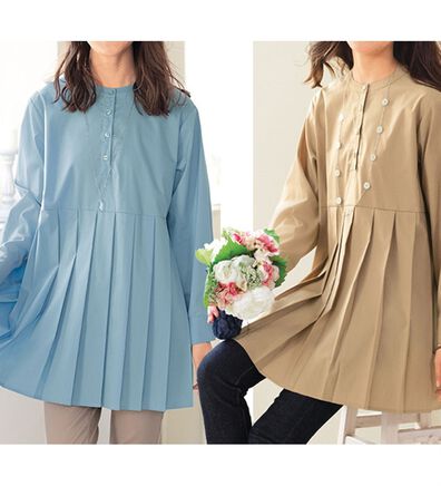 ルフラン（ルフラン）の「【２色組】お手入れ簡単！プリーツブラウス（ブラウス）」