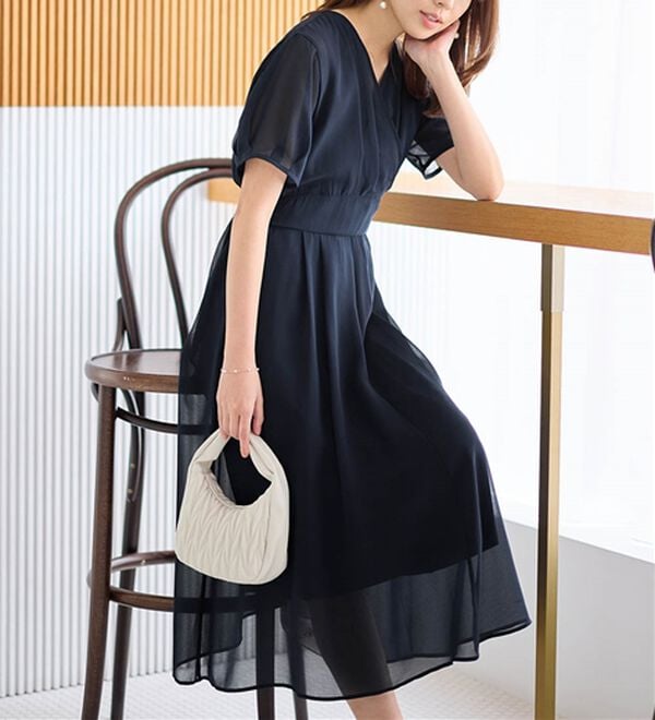 alotta（アロッタ）の「【接触冷感】インナー付カシュクールワンピース（その他ワンピース）」｜詳細画像