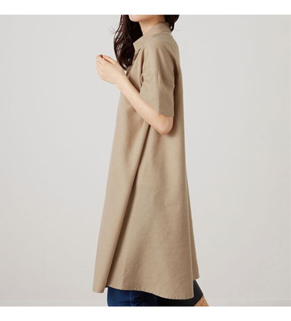 BELLUNA（ベルーナ）の「機能付リネン混スキッパーワンピース（カットソーワンピース）」｜詳細画像