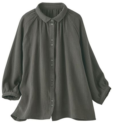 BELLUNA（ベルーナ）の「《ＨｕｇＲｅａｍコットン》ダブルガーゼギャザーブラウス（ブラウス）」