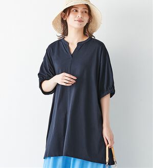 Viola e Viola（ヴィオラ エ ヴィオラ）の「【５つの機能付】スキッパーゆるドルマンチュニック（チュニック）」｜ネイビー