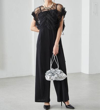 RANAN（ラナン）の「マルチWAYフリルチュールボレロセットパンツドレス（その他ワンピース）」