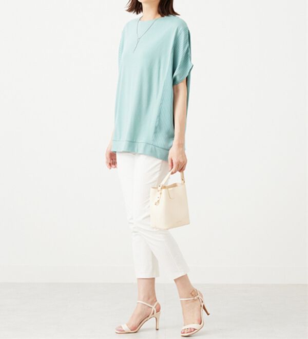 BELLUNA（ベルーナ）の「サイドシャドーストライプ切替チュニック（チュニック）」｜詳細画像