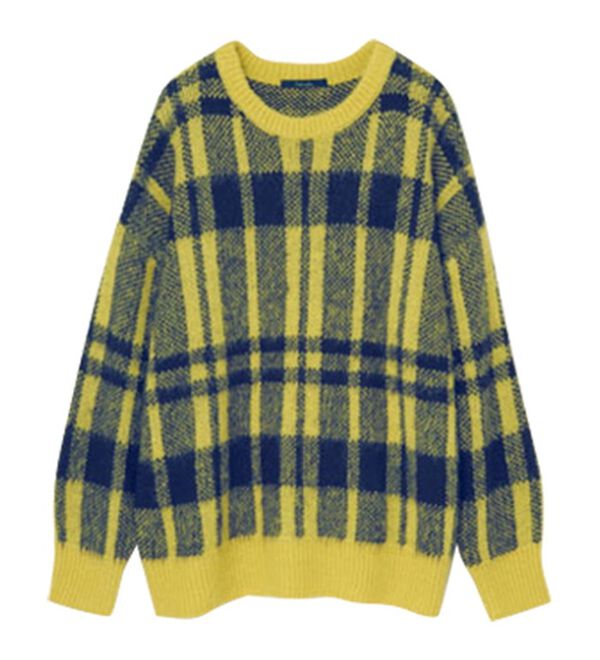 RANAN（ラナン）の「チェック柄ふんわり起毛ニット（チュニック）」｜詳細画像