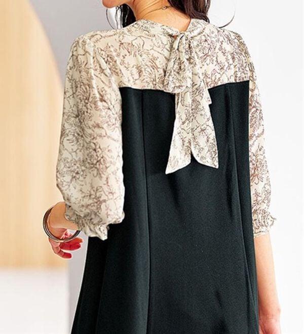 BELLUNA（ベルーナ）の「バックリボン使いプリント切替チュニック（その他ワンピース）」｜詳細画像