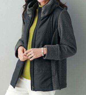 首まであたたか！裏シャギー素材中わたジャケット - ベルーナ【公式】