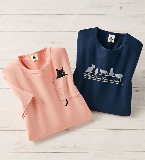 ルフラン（ルフラン）の「【２色組】「猫の毛が落ちやすい」冷感Ｔシャツ（Tシャツ）」｜詳細画像
