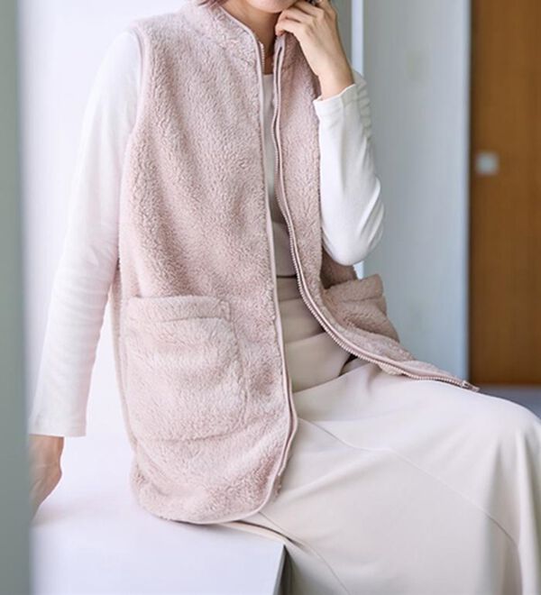 LAVIENNE（ラヴィエンヌ）の「ふわふわ暖かフリースベスト（ベスト）」｜詳細画像