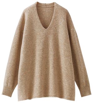 BELLUNA（ベルーナ）の「インナーに合わせるウール入りニットプルオーバー（ニット・セーター）」｜モカ