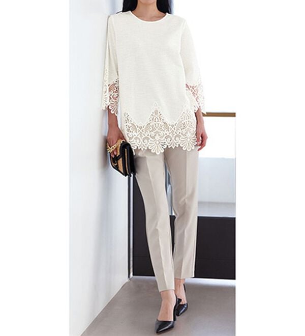 RANAN（ラナン）の「裾レースツイードチュニック（チュニック）」｜詳細画像