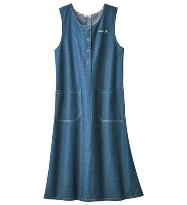 ルフラン（ルフラン）の「【アーノルド　パーマー】チェックが可愛いデニムジャンスカ（ジャンパースカート）」｜詳細画像