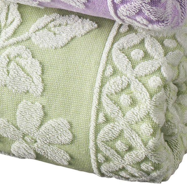 「今治産ロング＆ボリュームジャカード織タオルケット（肌掛布団・タオルケット）」｜シングルグリーン