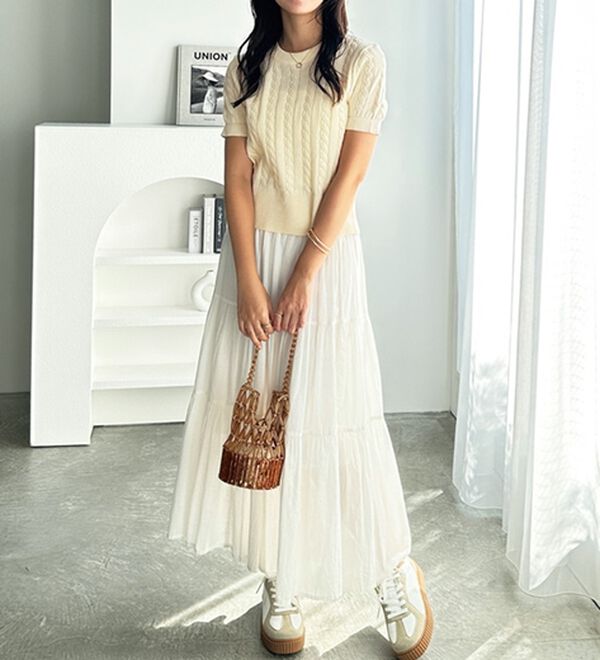 GeeRA（ジーラ）の「ケーブル編みニットトップス（ニット・セーター）」｜詳細画像