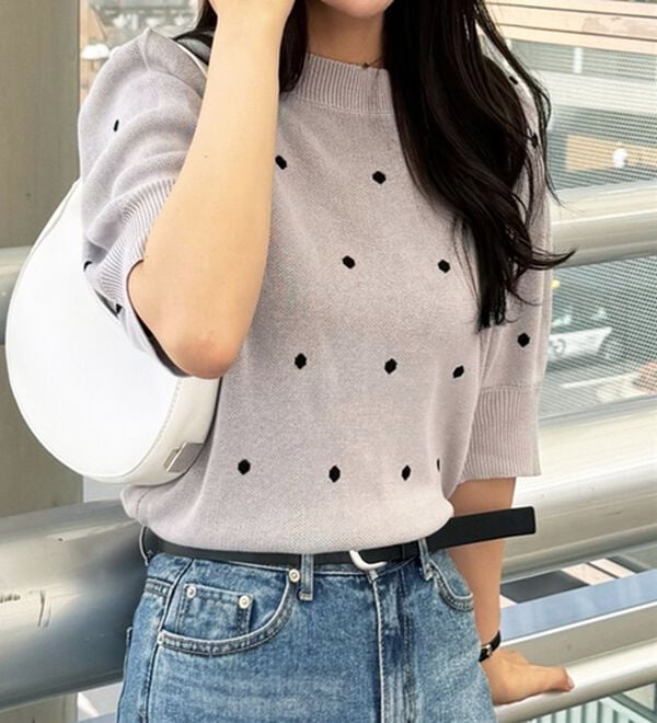 GeeRA（ジーラ）の「ドット柄ジャガードトップス（ニット・セーター）」｜詳細画像