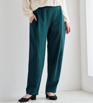 BELLUNA（ベルーナ）の「シュッと体型カバー！ワイドテーパード美脚パンツ（フルレングスパンツ）」｜モスグリーン