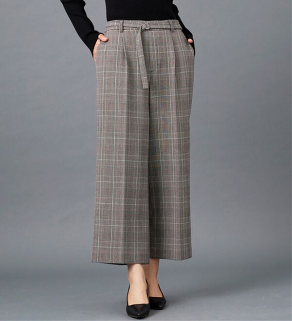 BELLUNA（ベルーナ）の「サマ見え（Ｗ）ベルト付ワイドパンツ（ワイドパンツ・ガウチョ）」｜詳細画像