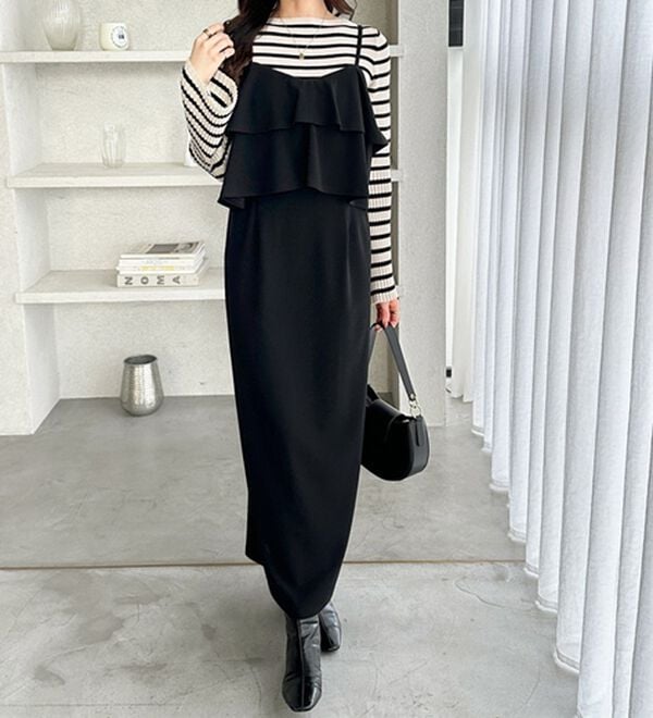 GeeRA（ジーラ）の「フリルキャミワンピース（カットソーワンピース）」｜詳細画像