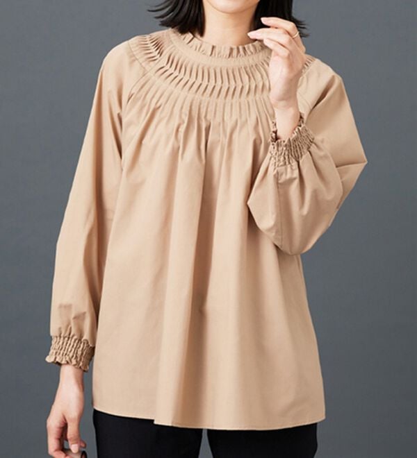 BELLUNA（ベルーナ）の「タックデザインフリル衿ブラウス（ブラウス）」｜詳細画像