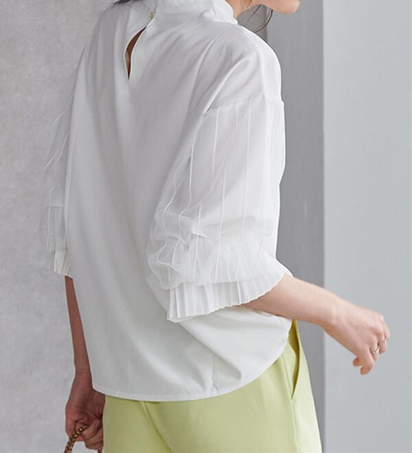 RANAN（ラナン）の「ボリュームフリル袖シアーブラウス（ブラウス）」｜詳細画像